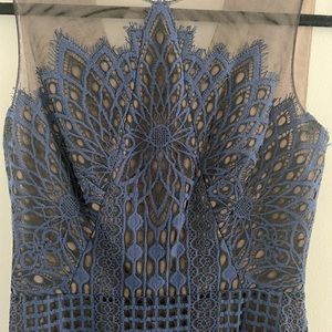 BCBG maxazria dress - beautiful blue with nude underneath